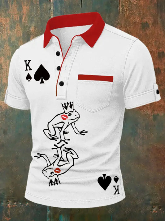 Retro Poker Art Casual Polo Shirt A / S