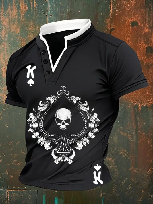 Retro Poker Art Casual Polo Shirt A / S