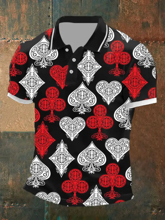 Retro Poker Art Casual Polo Shirt A / S