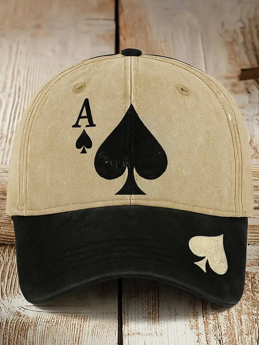 Retro Texas Hold’em Poker Printed Vintage Retro Unisex Resort Baseball Cap A / Free Size