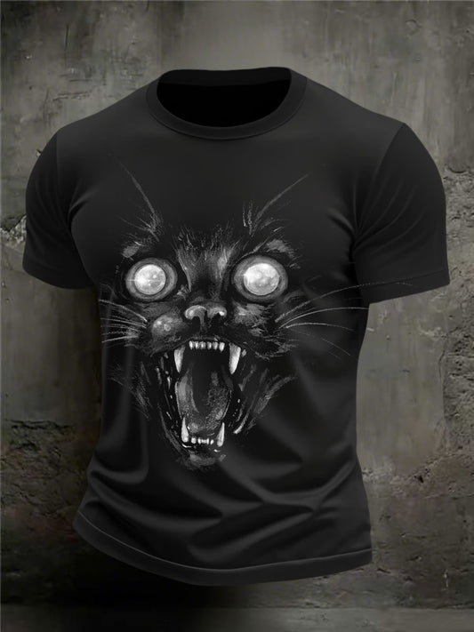 Men's Halloween Horror Black Cat T-Shirts
