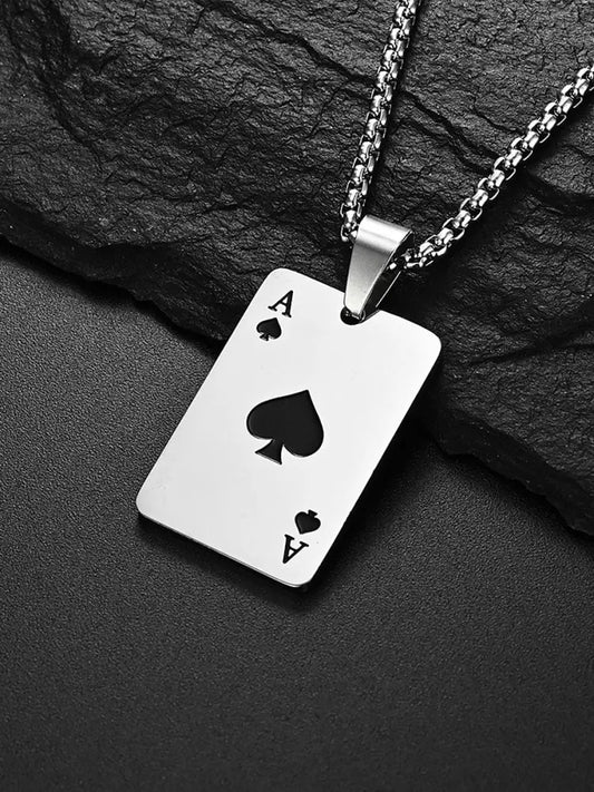The Ace of Spades Hearts A unisex necklace Black / JM