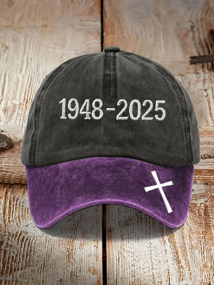 Unisex 1948-2025 Cross Print Hat As picture / JM