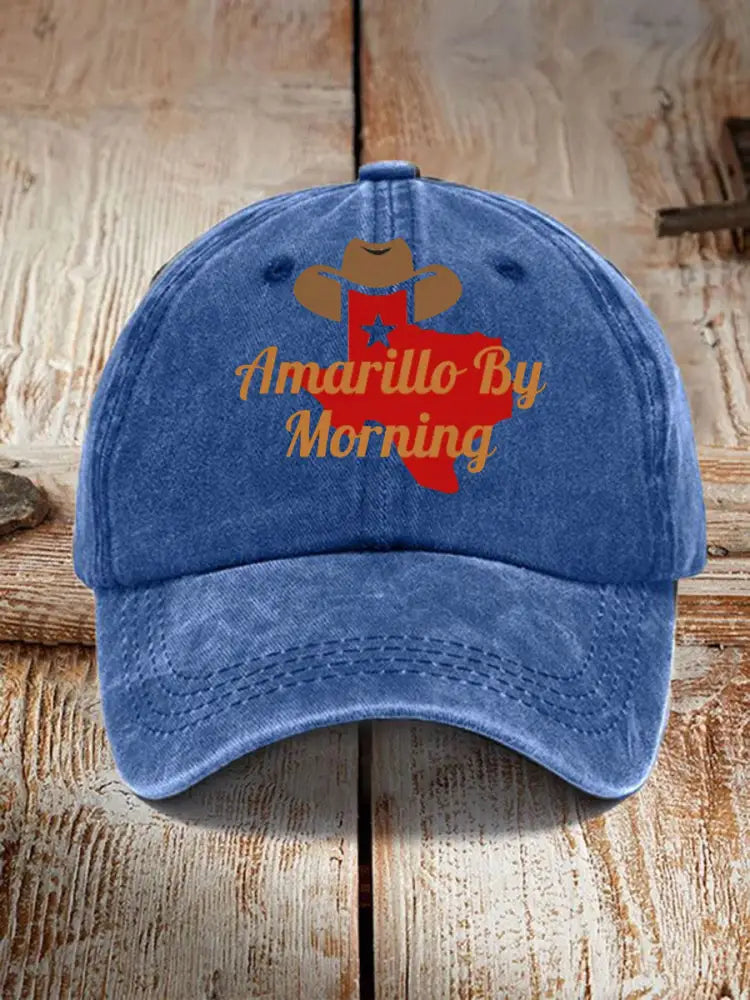 Unisex Amarillo By Morning Print Hat Navy Blue / JM