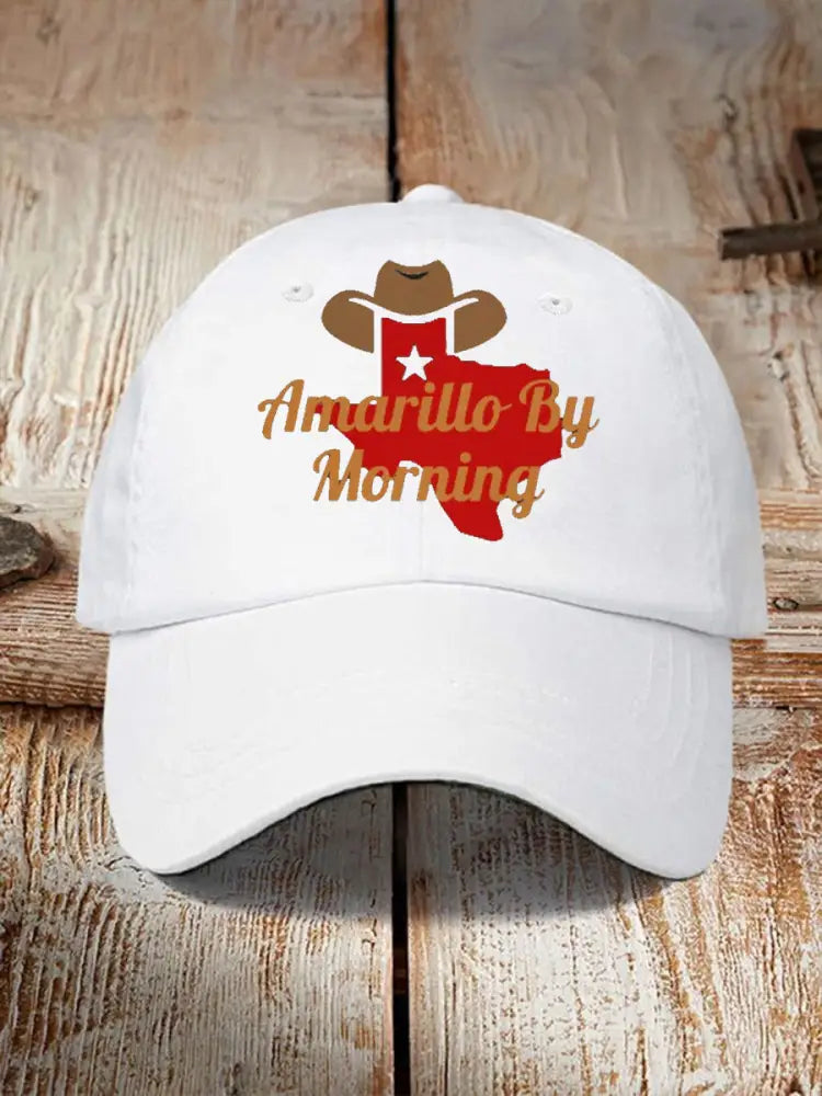 Unisex Amarillo By Morning Print Hat White / JM