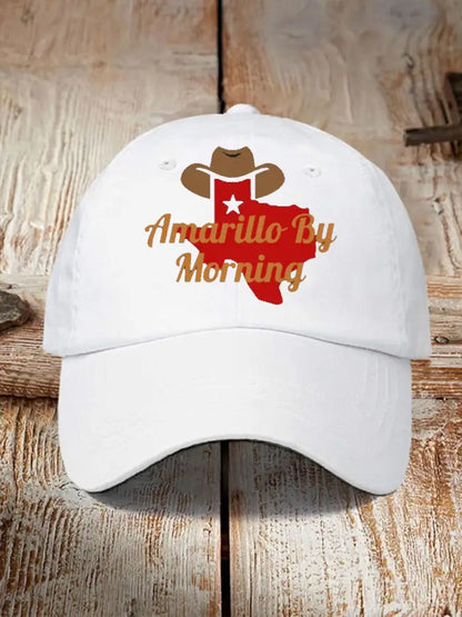 Unisex Amarillo By Morning Print Hat White / JM