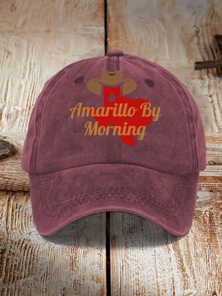 Unisex Amarillo By Morning Print Hat Wine Red / JM