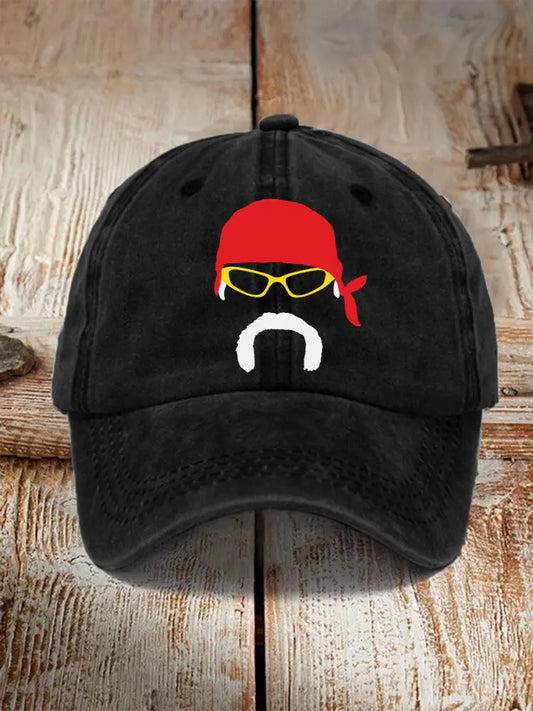 Unisex American Wrestler Print Washed Hat Black / JM