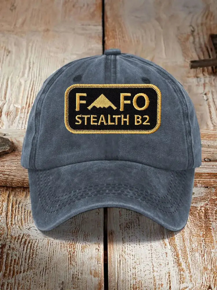 Unisex B2 FAFO Print Hat Navy Blue / JM