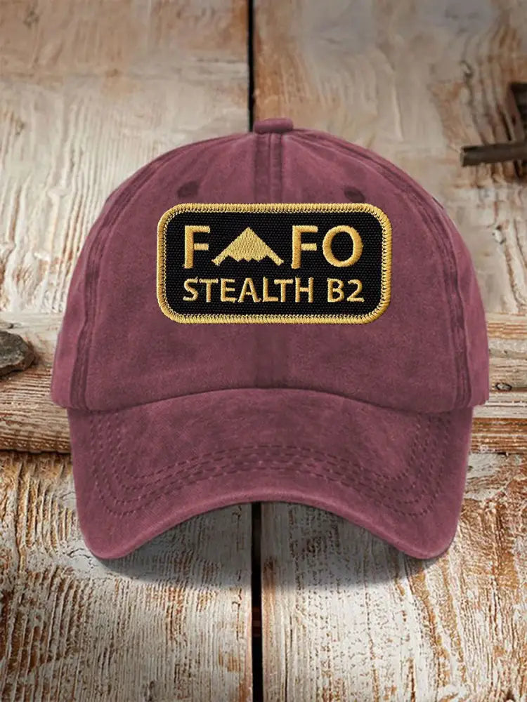 Unisex B2 FAFO Print Hat Wine Red / JM
