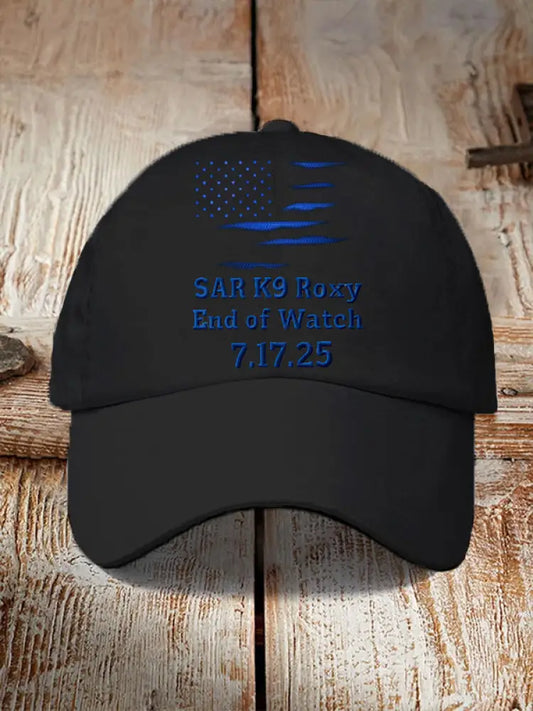 Unisex Blue Line Patriotic Texas SAR K9 ’Roxy’ Hat Black / JM