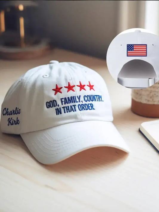 Unisex Charlie Kirk Print Hat White / ONE