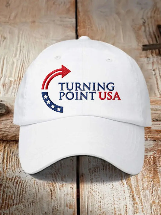Unisex Charlie Kirk Turning Point USA Trump Commemorative Print Hat White / ONE
