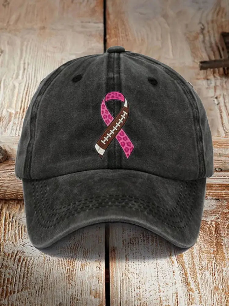 Unisex Football combines with breast cancer Design Print Hat Black / ONE