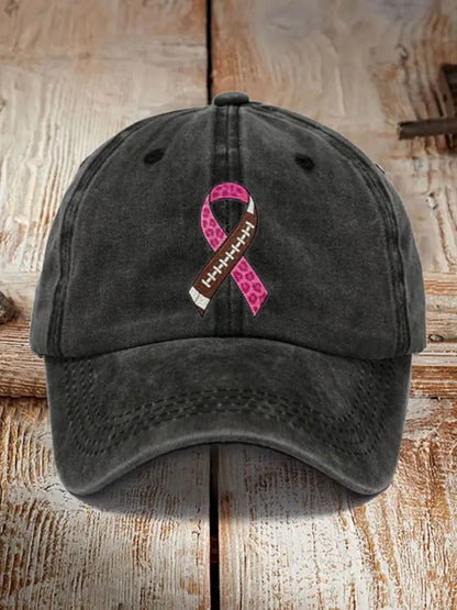 Unisex Football combines with breast cancer Design Print Hat Black / ONE