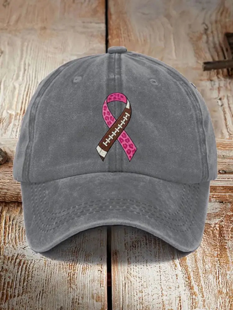 Unisex Football combines with breast cancer Design Print Hat Gray / ONE