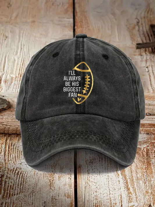 Unisex Football Fans Lovers Gameday Casual Design Print Hat Black / ONE