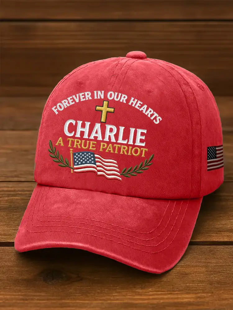 Unisex Forever In Our Hearts Charlie Kirk A True Patriot R.I.P Charlie Kirk Hat Red / ONE