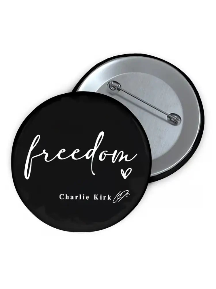Unisex Freedom Charlie Kirk Brooch Black / ONE