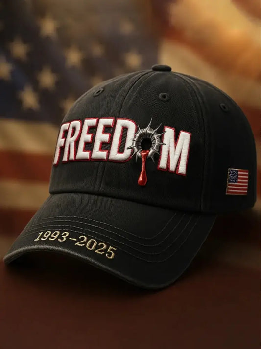 Unisex Freedom Is Not Free R.I.P Charlie Kirk Print Hat Black / ONE