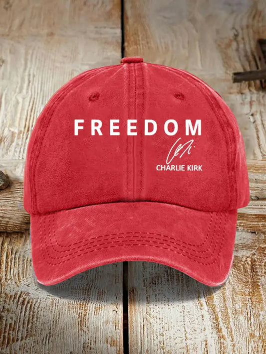 Unisex Freedom Is Not Free R.I.P Charlie Kirk Print Hat Red / ONE