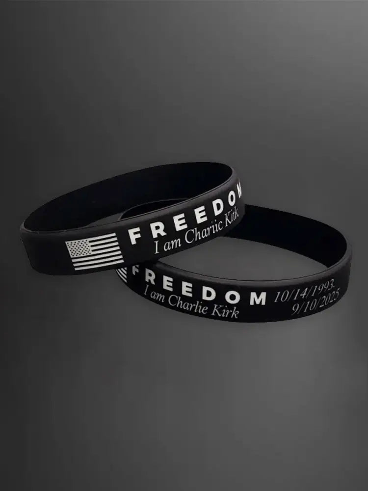 Unisex Freedom Is Not Free This is the Turning Point R.I.P Charlie Kirk Print Braided Rope Bracelet Wristband Black