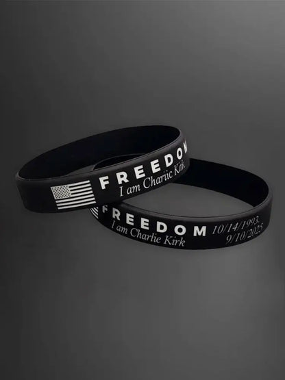 Unisex Freedom Is Not Free This is the Turning Point R.I.P Charlie Kirk Print Braided Rope Bracelet Wristband Black