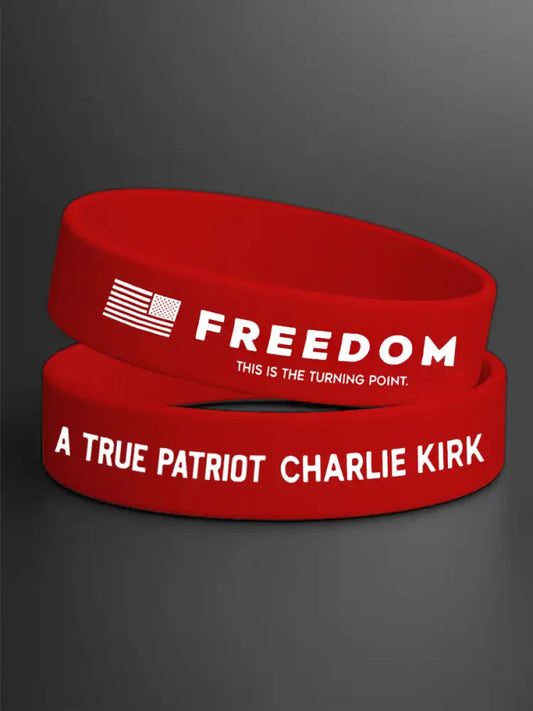 Unisex Freedom Is Not Free This is the Turning Point R.I.P Charlie Kirk Print Braided Rope Bracelet Wristband Red / ONE