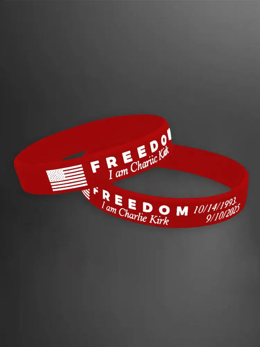 Unisex Freedom Is Not Free This is the Turning Point R.I.P Charlie Kirk Print Braided Rope Bracelet Wristband Red / ONE