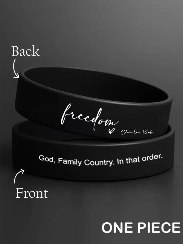 Unisex Freedom It’s All About Jesus Charlie Kirk Silicone Wristband Black / ONE