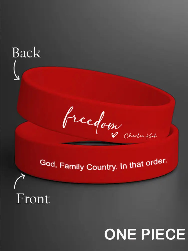 Unisex Freedom It’s All About Jesus Charlie Kirk Silicone Wristband Red / ONE