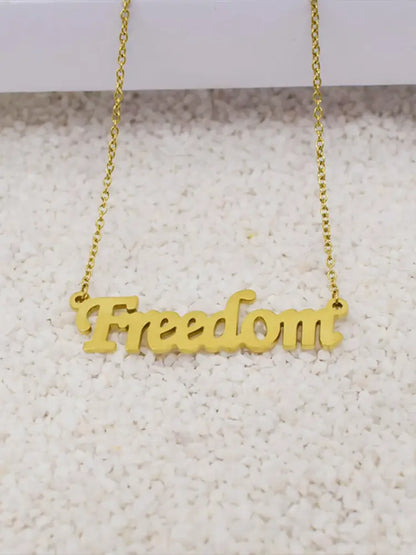 Unisex FREEDOM Necklace Gold / ONE
