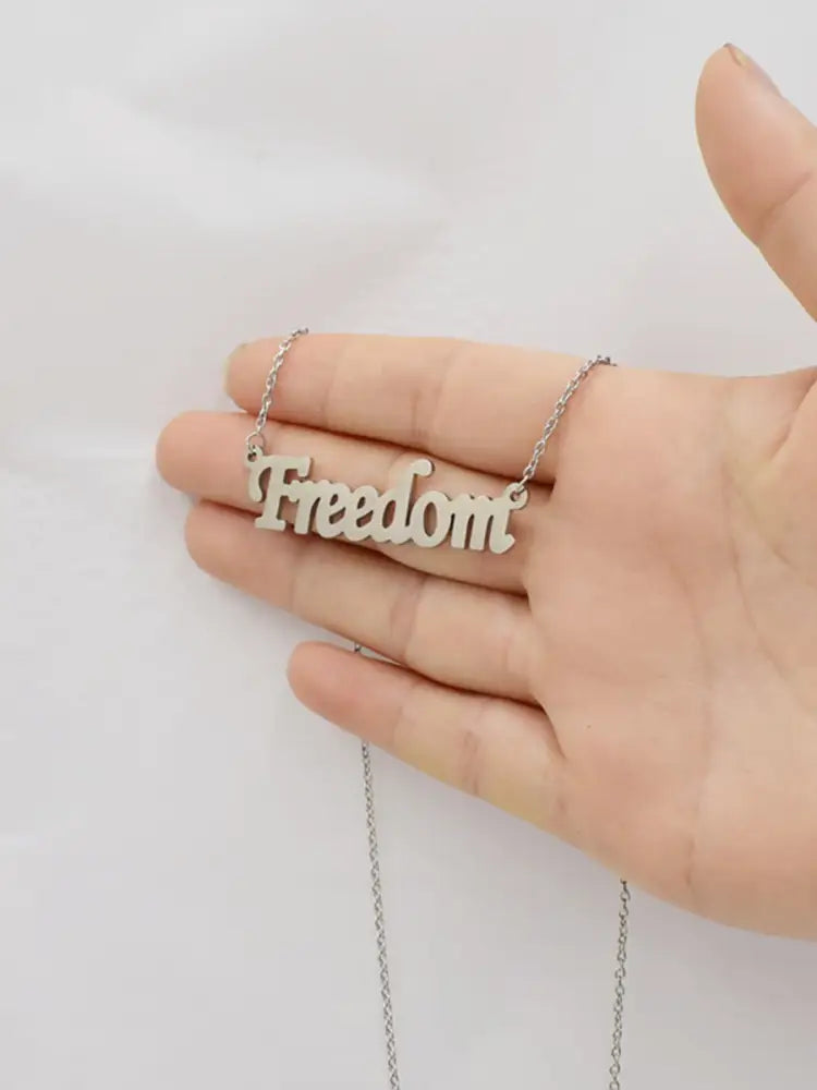 Unisex FREEDOM Necklace Steel color / ONE