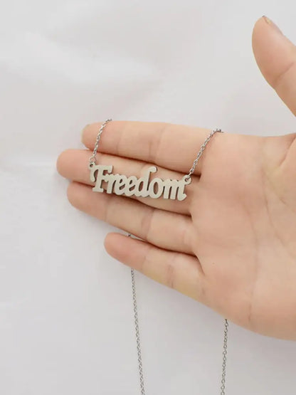 Unisex FREEDOM Necklace Steel color / ONE