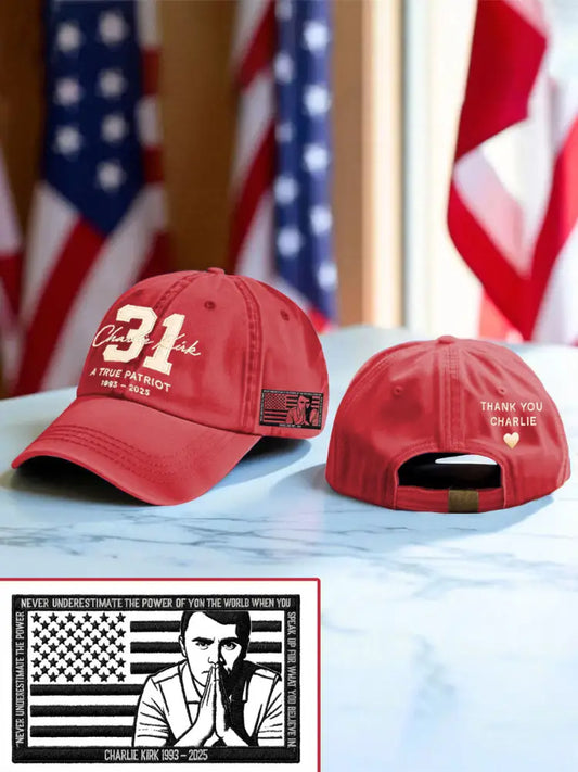 Unisex Freedom True Patriot Print Hat Red / ONE