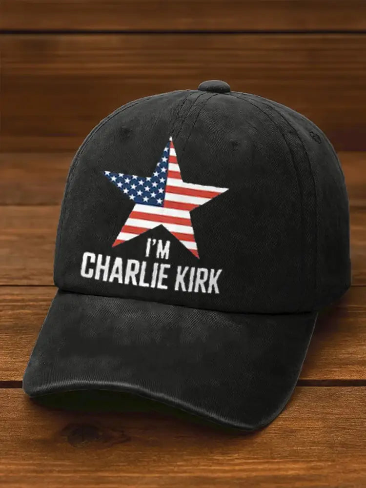 Unisex I am Charlie Kirk Print Hat Black / ONE