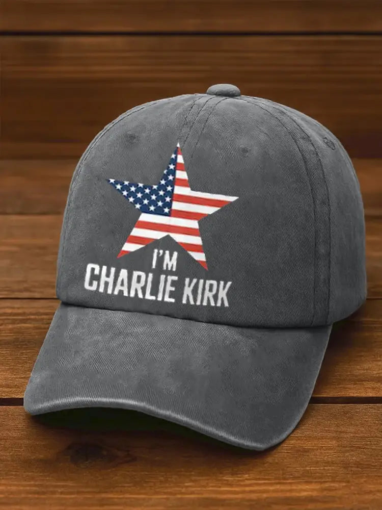 Unisex I am Charlie Kirk Print Hat Gray / ONE