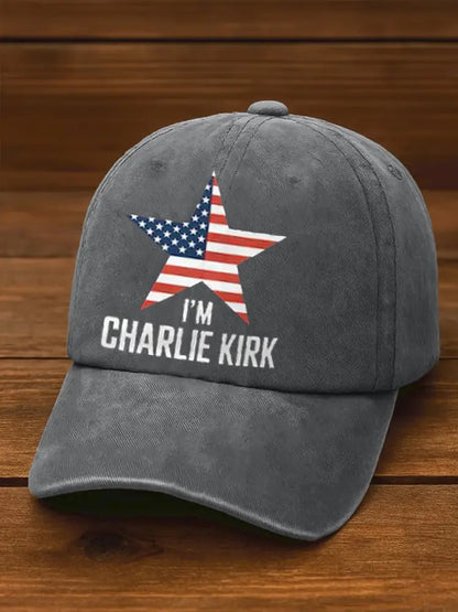 Unisex I am Charlie Kirk Print Hat Gray / ONE