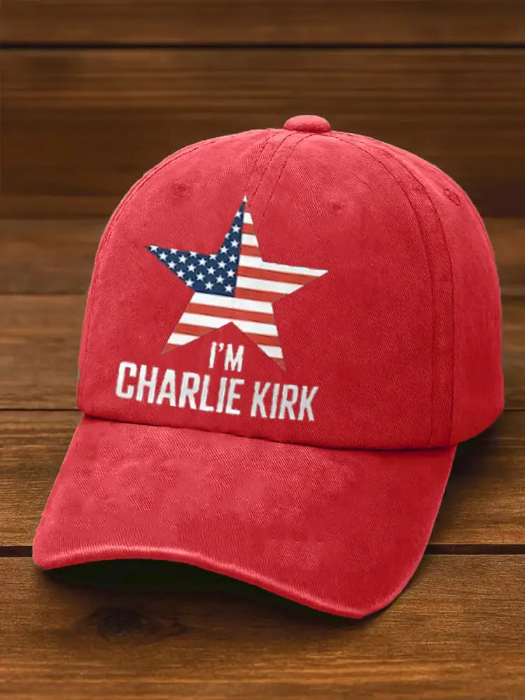 Unisex I am Charlie Kirk Print Hat Red / ONE