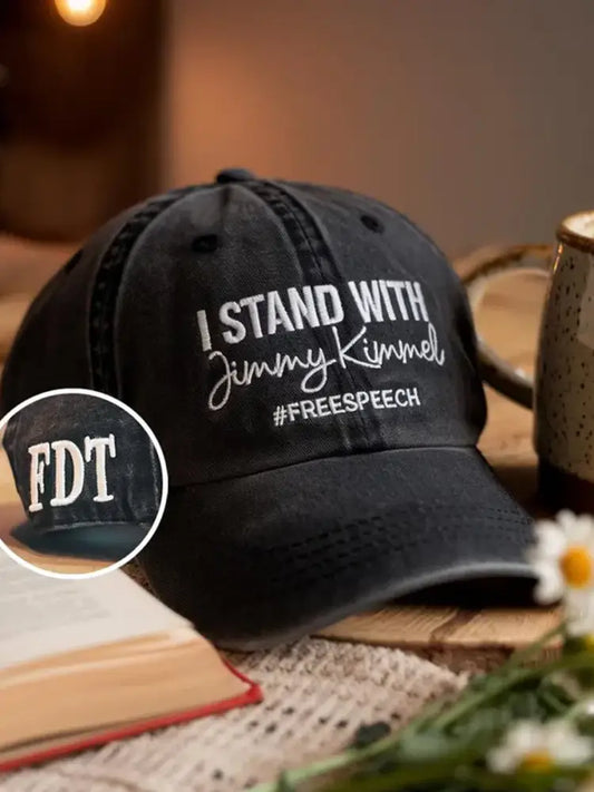 Unisex I Stand with Jimmy Kimmel Print Hat Black / ONE