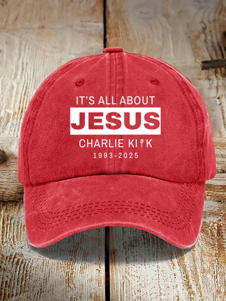 Unisex It’s All About Jesus R.I.P Charlie Kirk Hat Red / ONE