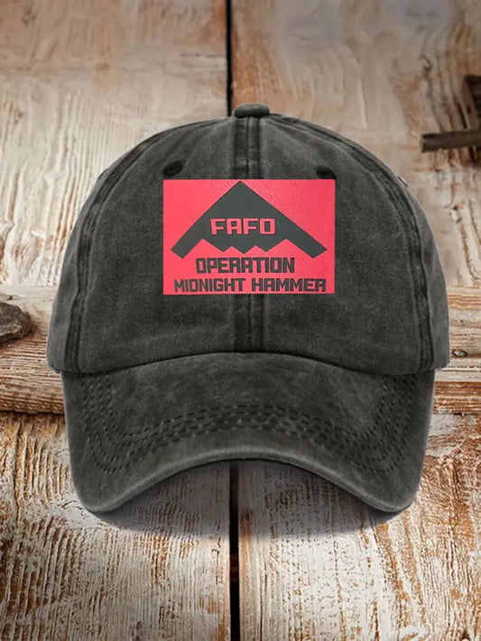 Unisex Midnight Hammer B2 FAFO Print Hat Black / JM