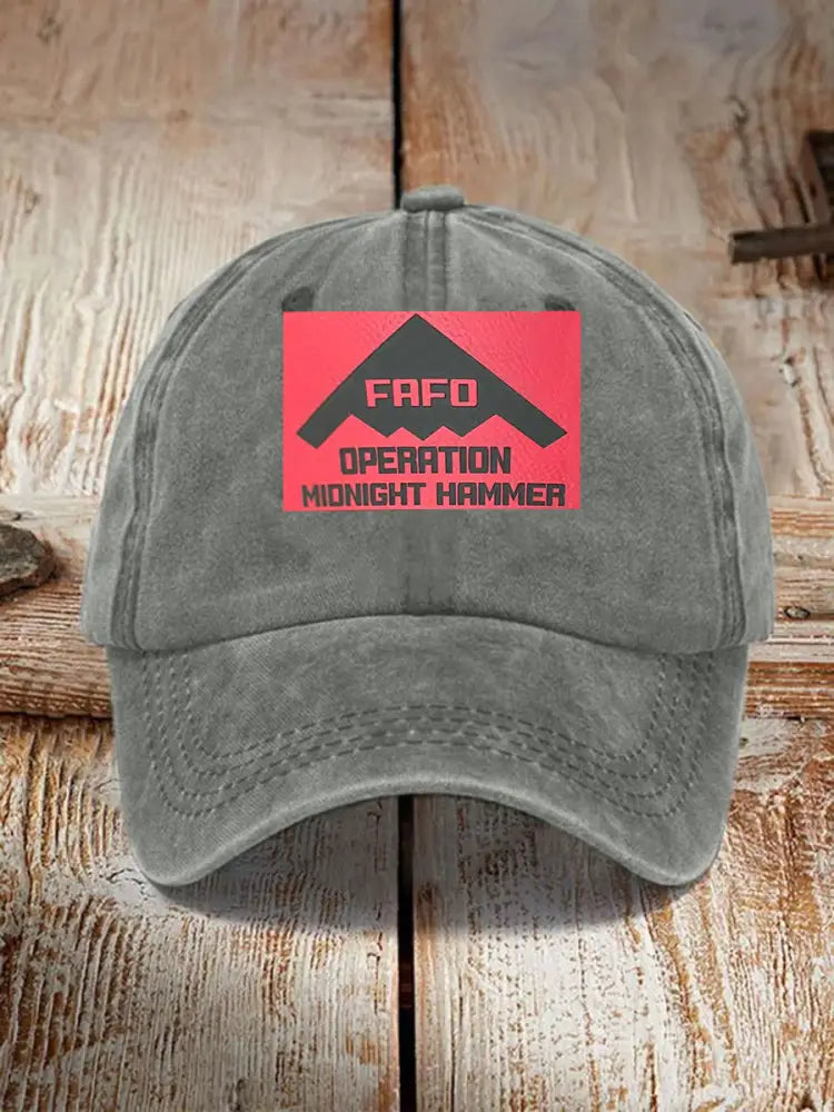 Unisex Midnight Hammer B2 FAFO Print Hat Gray / JM