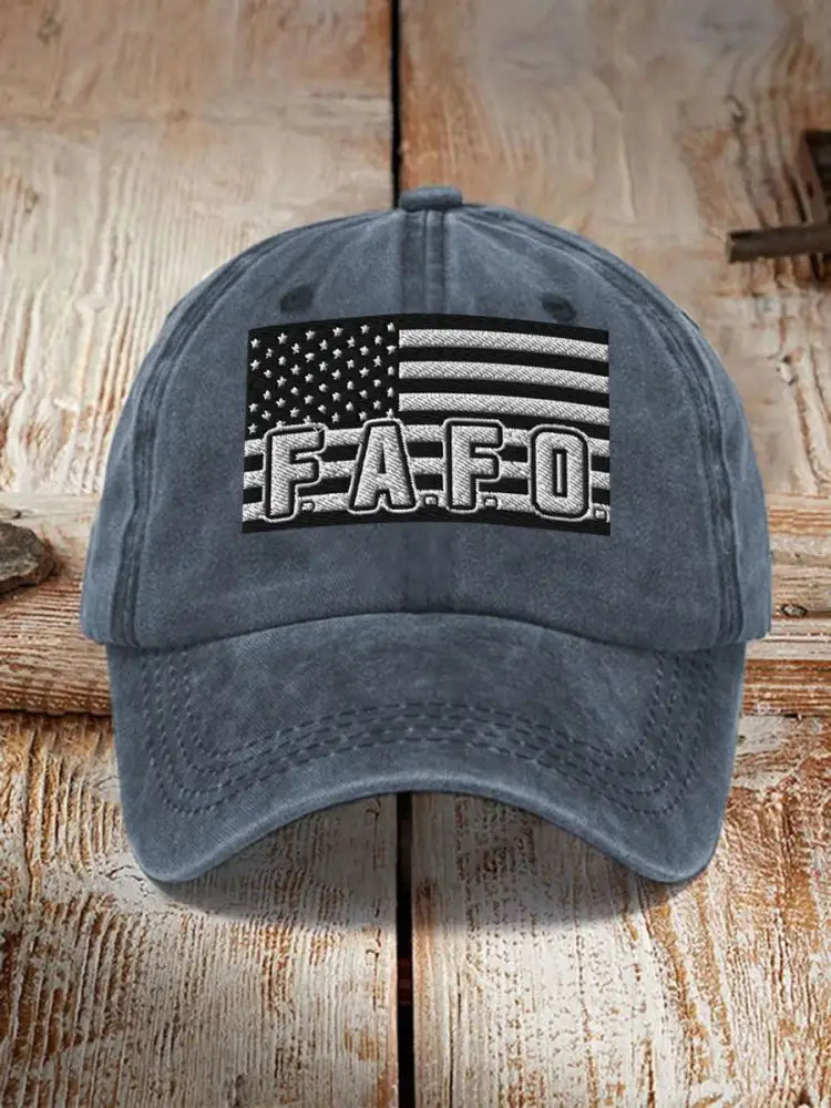Unisex Midnight Hammer B2 FAFO Print Hat Navy Blue / JM