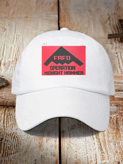 Unisex Midnight Hammer B2 FAFO Print Hat White / JM