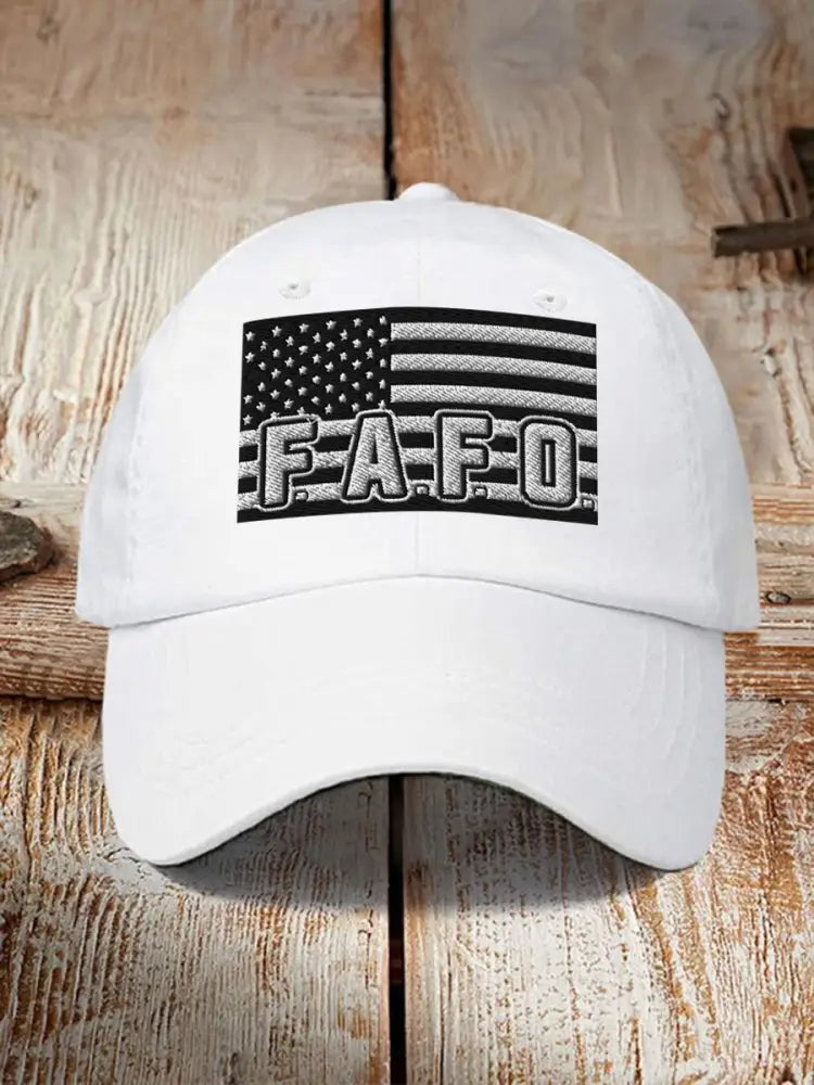 Unisex Midnight Hammer B2 FAFO Print Hat White / JM