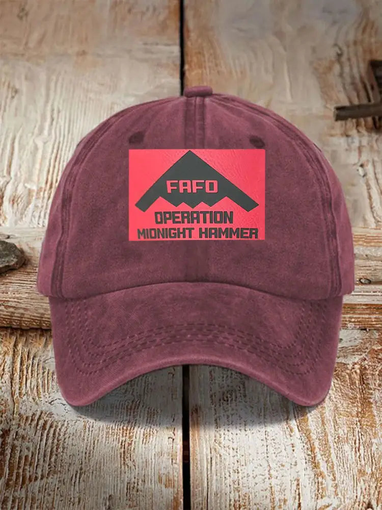Unisex Midnight Hammer B2 FAFO Print Hat Wine Red / JM