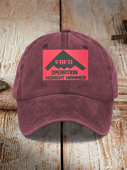 Unisex Midnight Hammer B2 FAFO Print Hat Wine Red / JM