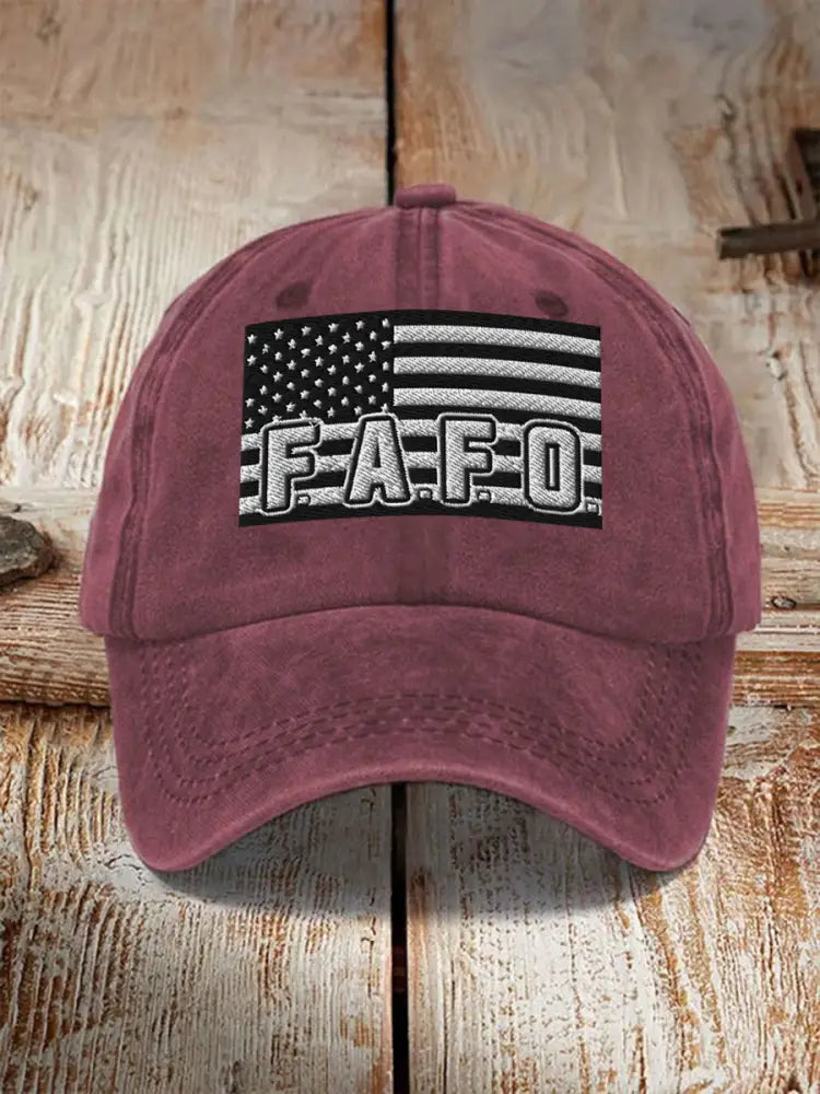 Unisex Midnight Hammer B2 FAFO Print Hat Wine Red / JM