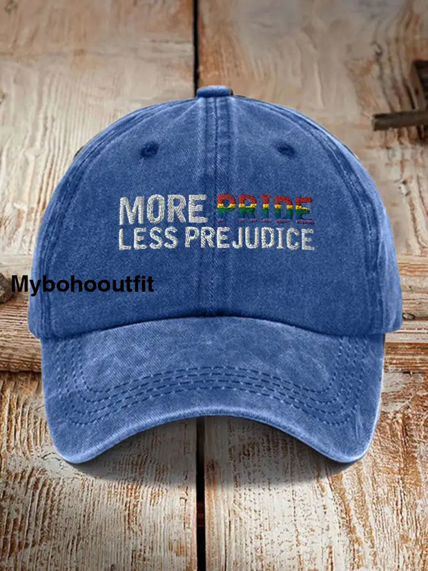 Unisex More Pride Less Prejudice Print Hat Blue / JM